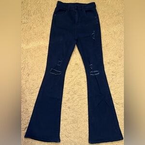 Stretch Black Flared Women Jeans